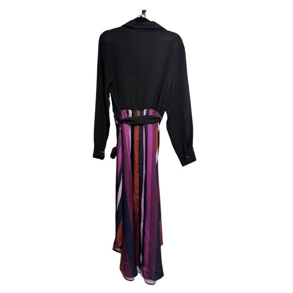 BloomChic Black and Purple Striped Midi Dress - Picture 3 of 6